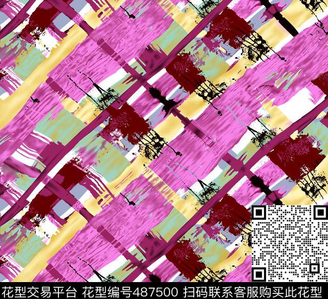 几何字母线条数码印花华亿平台下载（图片编号: 487500） - 瓦栏（Walan）
