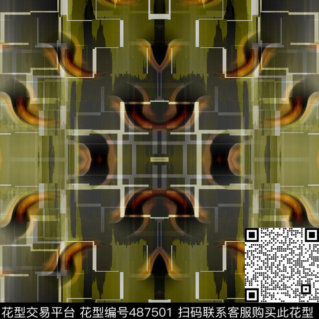 抽象格子秋冬数码印花华亿平台下载（图片编号: 487501） - 瓦栏（Walan）