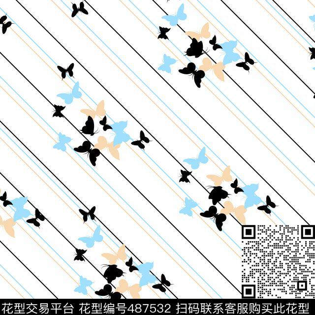 几何字母线条数码印花华亿平台下载（图片编号: 487532） - 瓦栏（Walan）