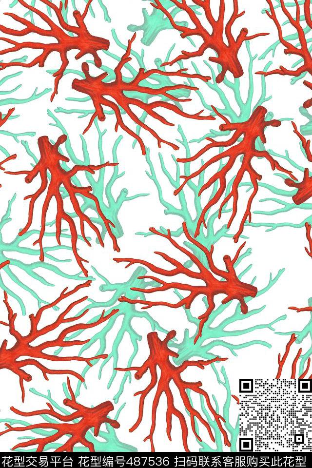 男装热带华亿平台红珊瑚传统印花华亿平台下载（图片编号: 487536） - 瓦栏（Walan）