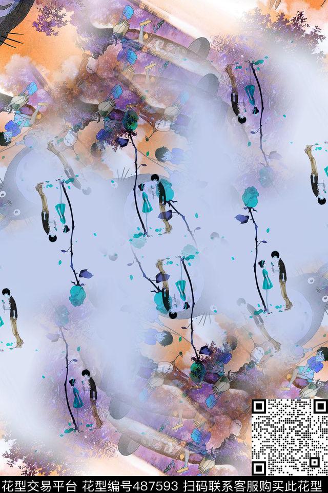 大牌时尚休闲数码印花华亿平台下载（图片编号: 487593） - 瓦栏（Walan）