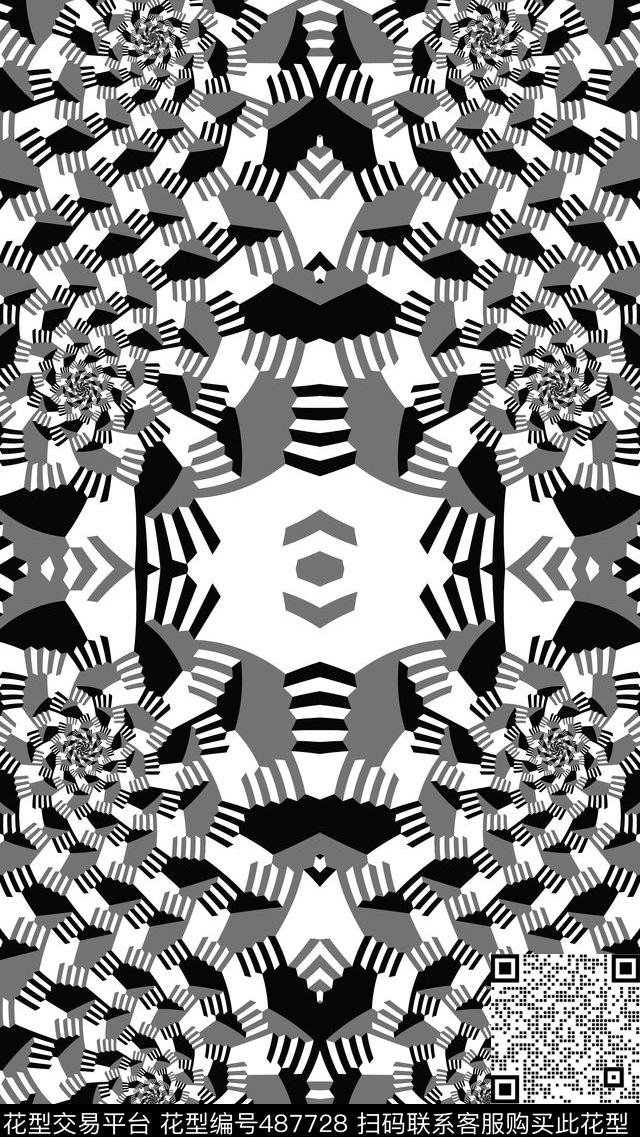 复古变形几何夹克传统印花华亿平台下载（图片编号: 487728） - 瓦栏（Walan）