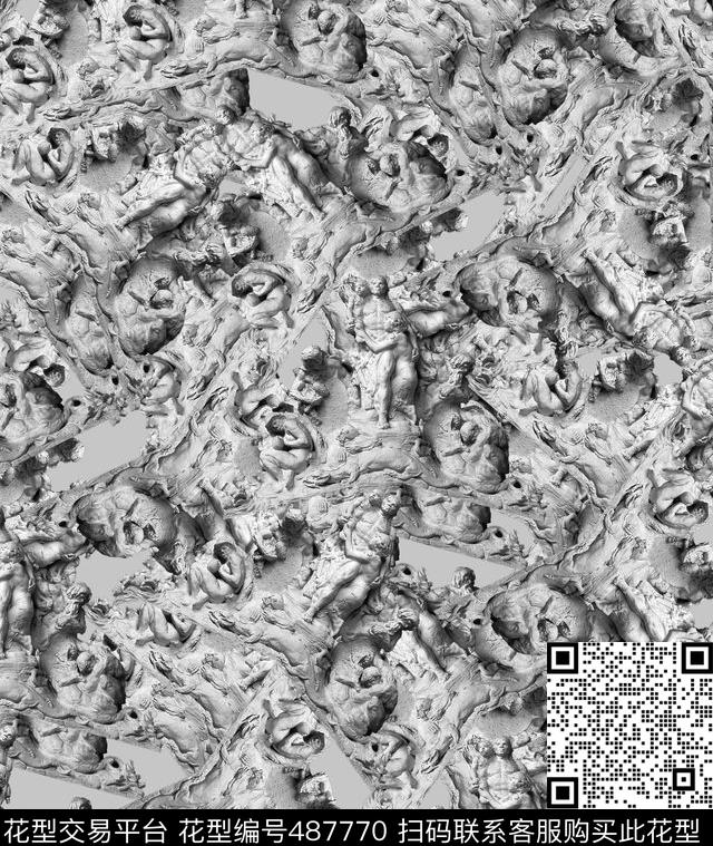 潮流雕塑复古数码印花华亿平台下载（图片编号: 487770） - 瓦栏（Walan）