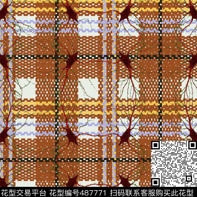 格子根系时尚数码印花华亿平台下载（图片编号: 487771） - 瓦栏（Walan）