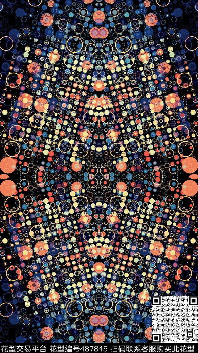 传统纹路服装复古数码印花华亿平台下载（图片编号: 487845） - 瓦栏（Walan）