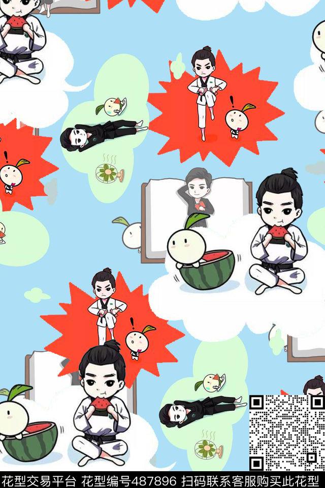 创意服装面料创意设计图案卡通数码印花华亿平台下载（图片编号: 487896） - 瓦栏（Walan）