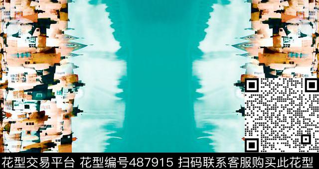 原创时尚风景数码印花华亿平台下载（图片编号: 487915） - 瓦栏（Walan）