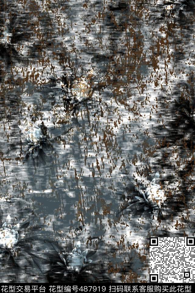 大牌花卉肌理数码印花华亿平台下载（图片编号: 487919） - 瓦栏（Walan）