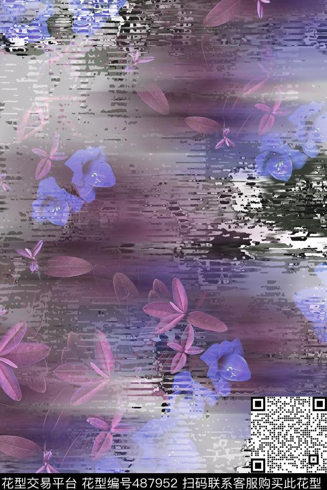 大牌花卉秋冬数码印花华亿平台下载（图片编号: 487952） - 瓦栏（Walan）