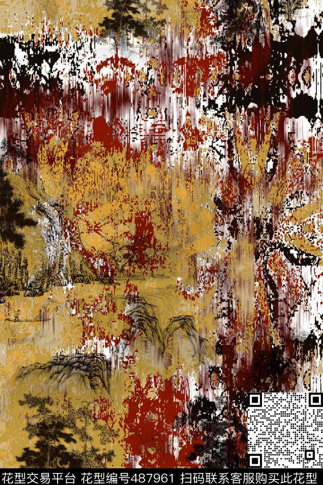 大牌大理石水墨画数码印花华亿平台下载（图片编号: 487961） - 瓦栏（Walan）