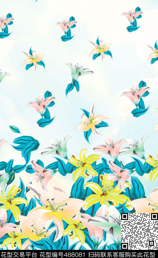 原创优雅定位数码印花华亿平台下载（图片编号: 488081） - 瓦栏（Walan）