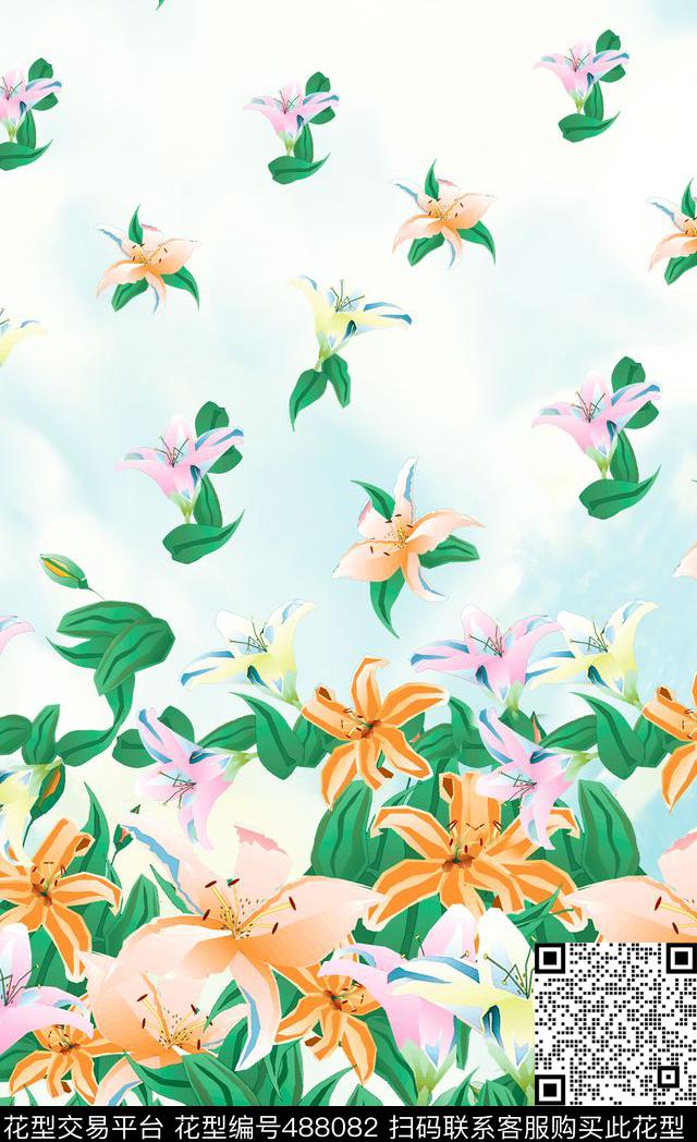 原创优雅定位数码印花华亿平台下载（图片编号: 488082） - 瓦栏（Walan）