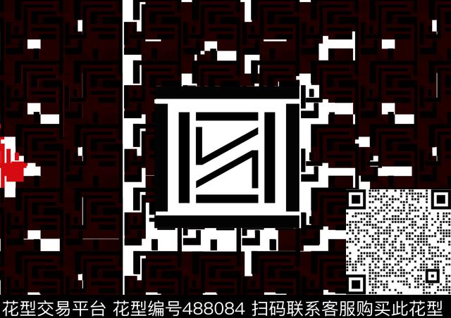 传统组字数码印花华亿平台下载（图片编号: 488084） - 瓦栏（Walan）