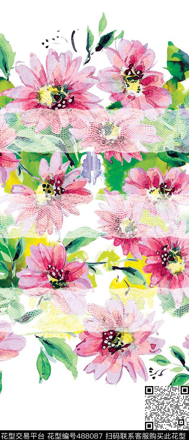 原创优雅定位数码印花华亿平台下载（图片编号: 488087） - 瓦栏（Walan）