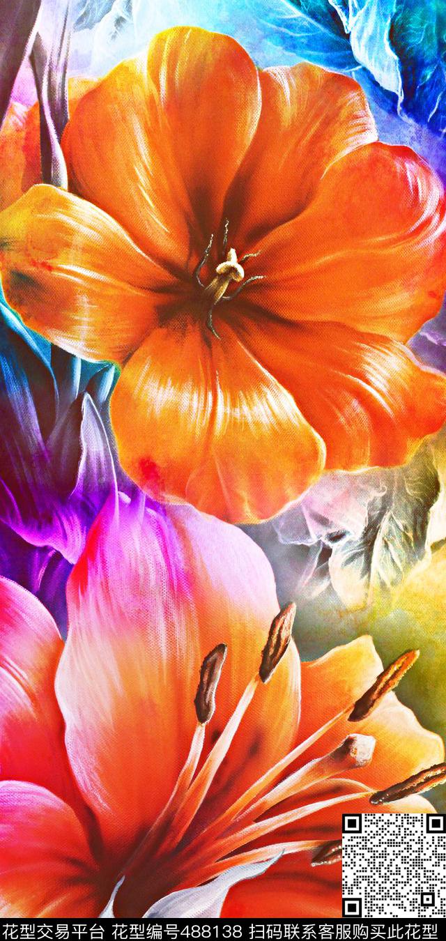 大元素创意炫彩数码印花华亿平台下载（图片编号: 488138） - 瓦栏（Walan）