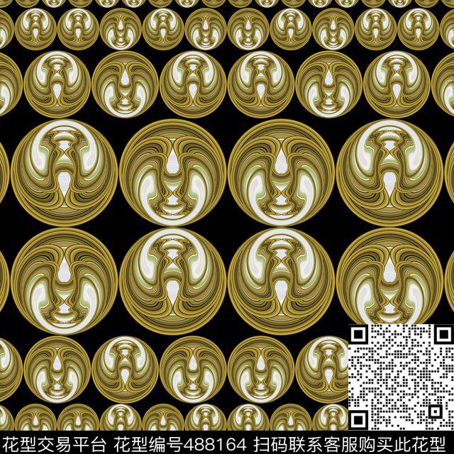 抽象大小渐变繁复数码印花华亿平台下载（图片编号: 488164） - 瓦栏（Walan）