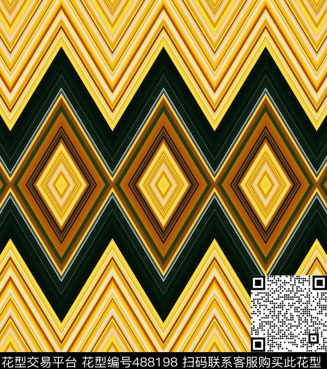 抽象格子几何数码印花华亿平台下载（图片编号: 488198） - 瓦栏（Walan）