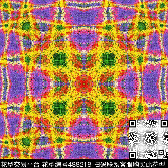 抽象繁复花数码印花华亿平台下载（图片编号: 488218） - 瓦栏（Walan）