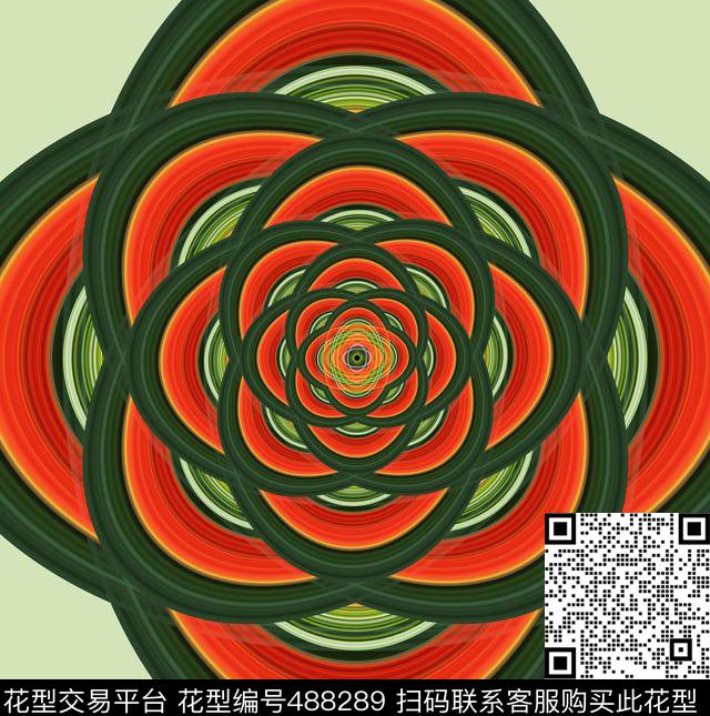 抽象花大小渐变数码印花华亿平台下载（图片编号: 488289） - 瓦栏（Walan）