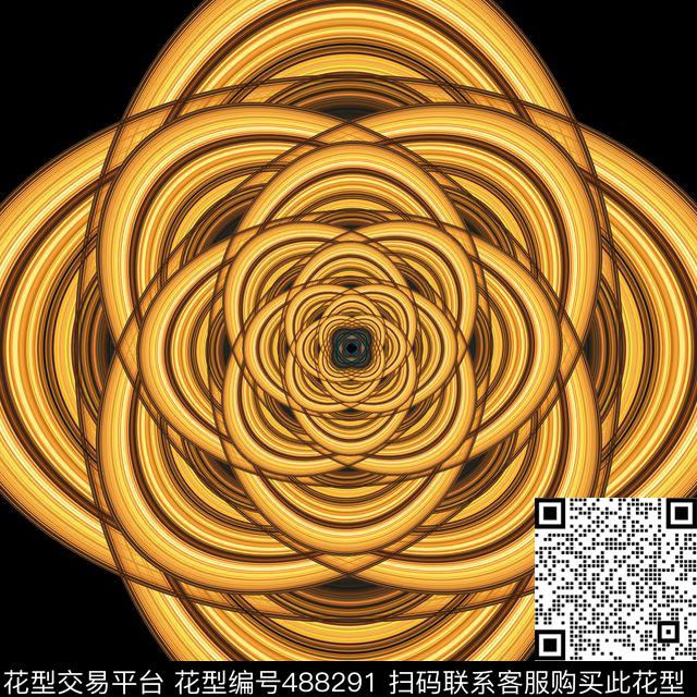 抽象大小渐变对称数码印花华亿平台下载（图片编号: 488291） - 瓦栏（Walan）