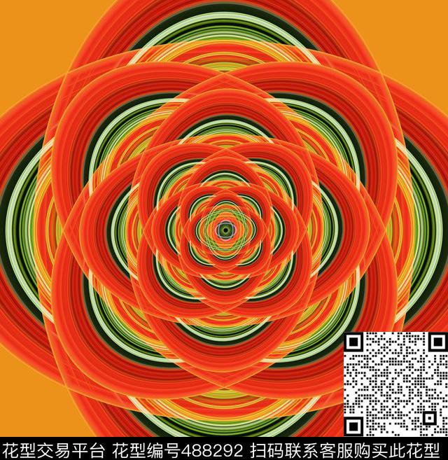 抽象花大小渐变数码印花华亿平台下载（图片编号: 488292） - 瓦栏（Walan）