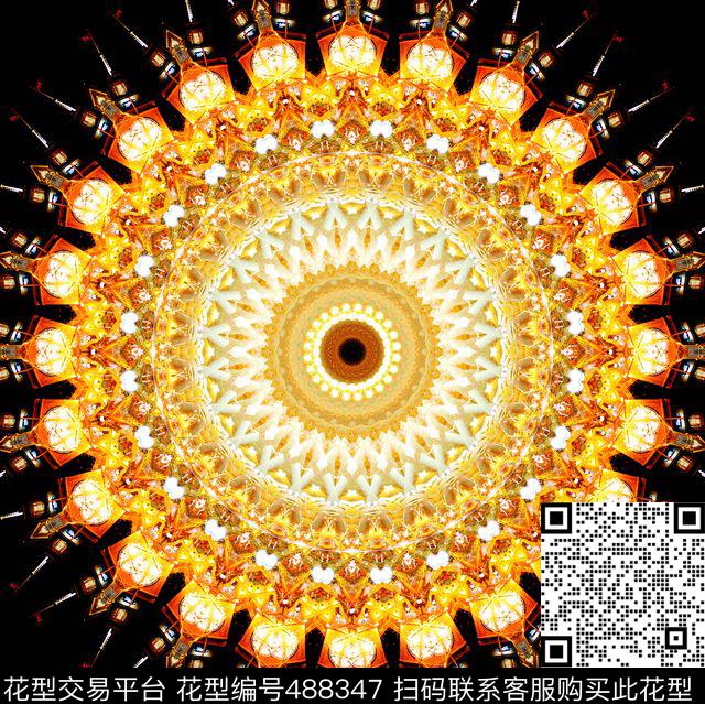 光圆形对称数码印花华亿平台下载（图片编号: 488347） - 瓦栏（Walan）