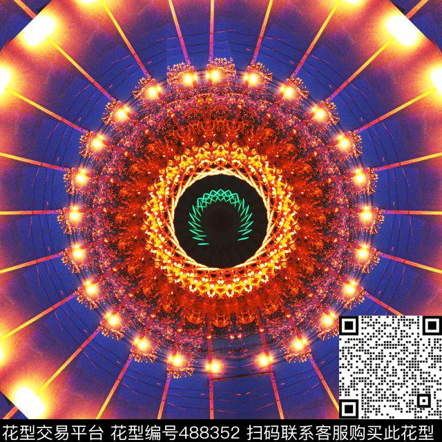 光圆圈对称数码印花华亿平台下载（图片编号: 488352） - 瓦栏（Walan）