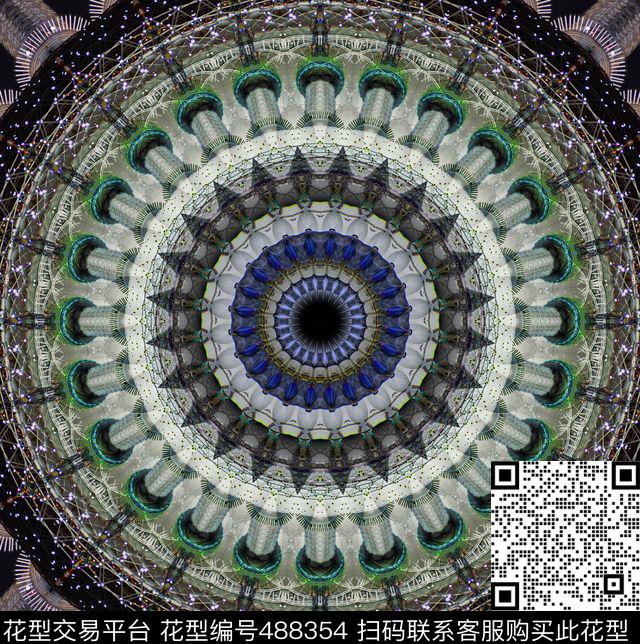 东方明珠对称光数码印花华亿平台下载（图片编号: 488354） - 瓦栏（Walan）