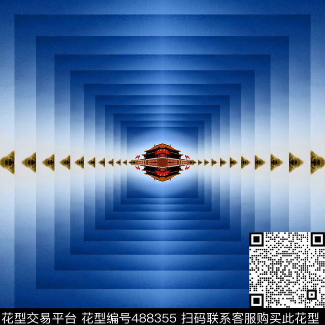 方形渐变对称数码印花华亿平台下载（图片编号: 488355） - 瓦栏（Walan）