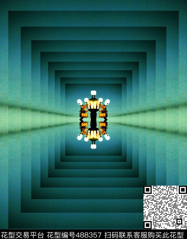 方形渐变对称数码印花华亿平台下载（图片编号: 488357） - 瓦栏（Walan）