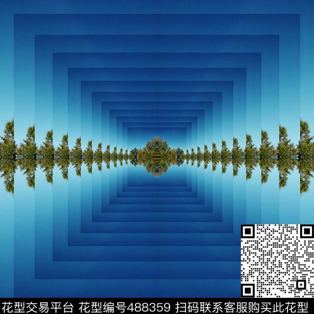 渐变方形透视数码印花华亿平台下载（图片编号: 488359） - 瓦栏（Walan）