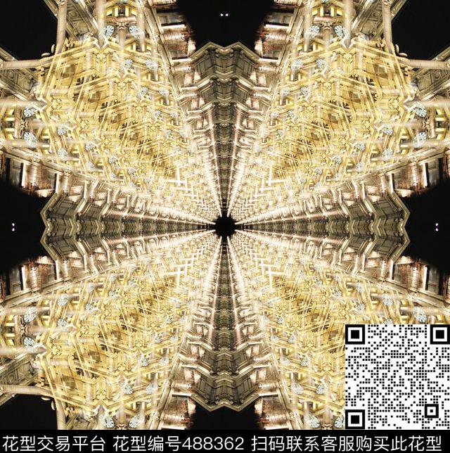 光渐变对称数码印花华亿平台下载（图片编号: 488362） - 瓦栏（Walan）