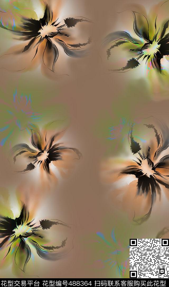 花卉简约自然数码印花华亿平台下载（图片编号: 488364） - 瓦栏（Walan）
