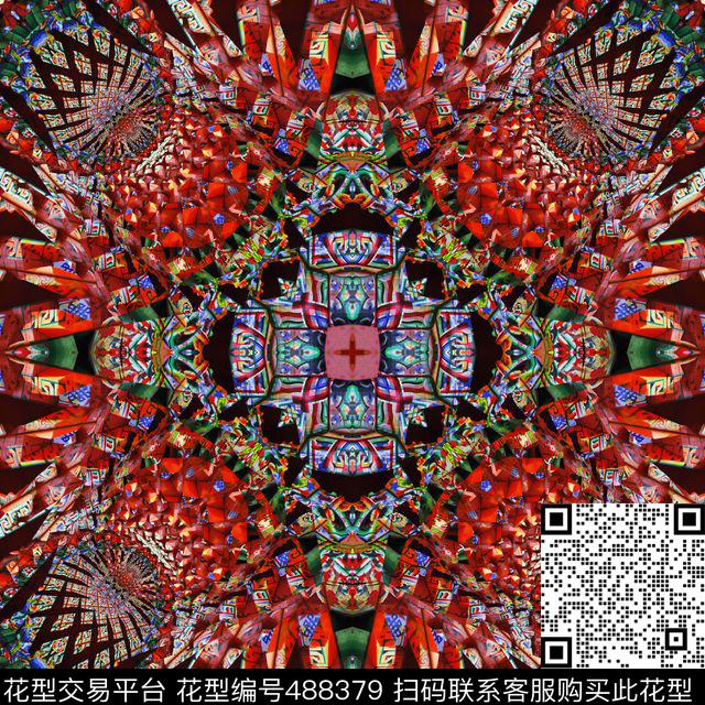 对称繁复古典建筑数码印花华亿平台下载（图片编号: 488379） - 瓦栏（Walan）