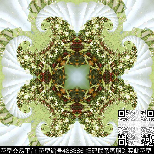 对称繁复渐变数码印花华亿平台下载（图片编号: 488386） - 瓦栏（Walan）