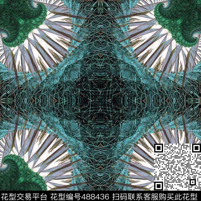 对称繁复渐变数码印花华亿平台下载（图片编号: 488436） - 瓦栏（Walan）