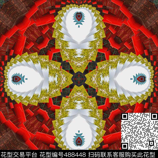 对称繁复渐变数码印花华亿平台下载（图片编号: 488448） - 瓦栏（Walan）
