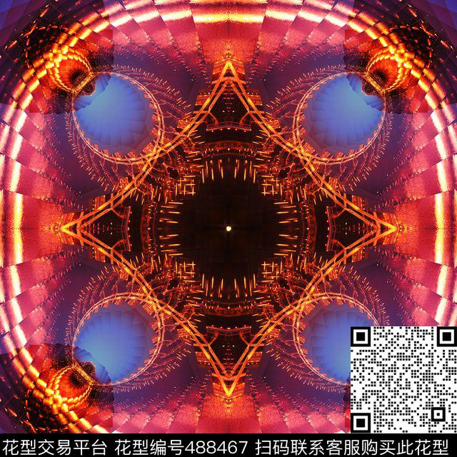 对称繁复渐变数码印花华亿平台下载（图片编号: 488467） - 瓦栏（Walan）