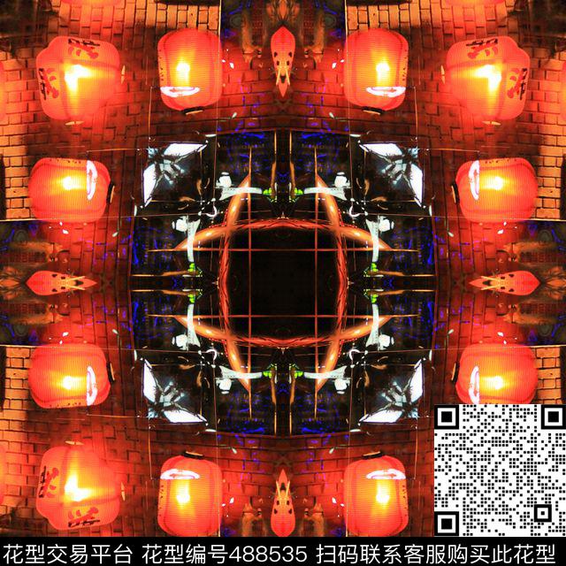 抽象建筑灯数码印花华亿平台下载（图片编号: 488535） - 瓦栏（Walan）