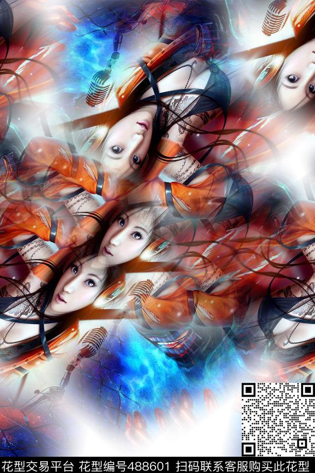 简约人物休闲数码印花华亿平台下载（图片编号: 488601） - 瓦栏（Walan）