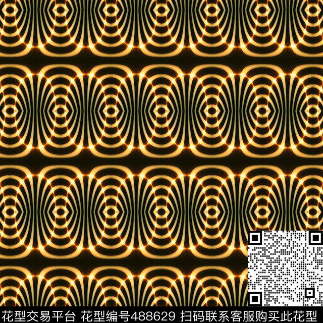 抽象光环重复数码印花华亿平台下载（图片编号: 488629） - 瓦栏（Walan）