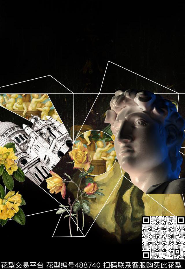 T恤卫衣夹克潮流时尚几何大卫数码印花华亿平台下载（图片编号: 488740） - 瓦栏（Walan）