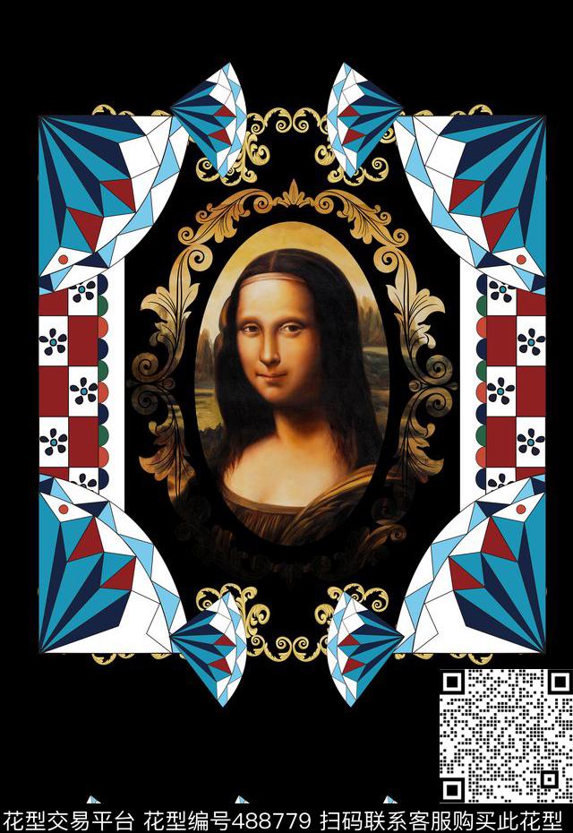 T恤卫衣夹克潮流时尚蒙娜丽莎数码印花华亿平台下载（图片编号: 488779） - 瓦栏（Walan）