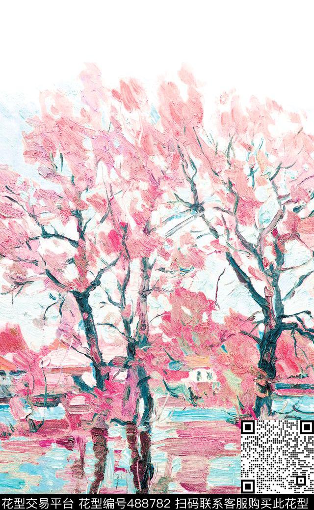 原创绘画优雅数码印花华亿平台下载（图片编号: 488782） - 瓦栏（Walan）