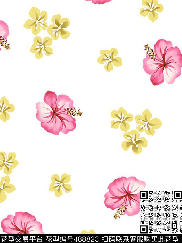 传统印花花卉小花花卉传统印花华亿平台下载（图片编号: 488823） - 瓦栏（Walan）