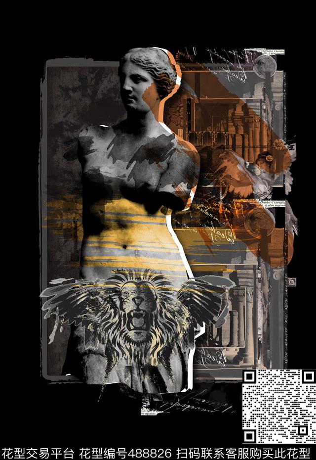 潮流时尚T恤卫衣夹克断臂女神数码印花华亿平台下载（图片编号: 488826） - 瓦栏（Walan）