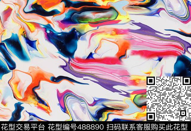 抽象几何明艳线条2016春夏数码印花华亿平台下载（图片编号: 488890） - 瓦栏（Walan）