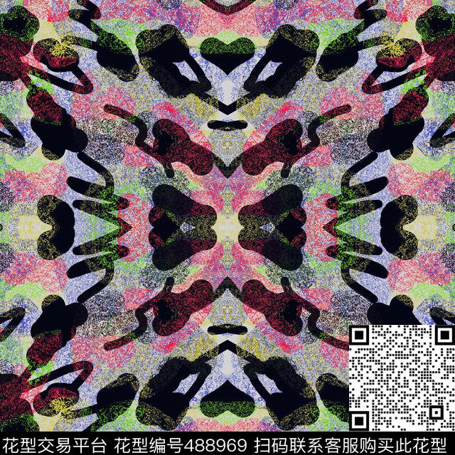 抽象色彩条纹数码印花华亿平台下载（图片编号: 488969） - 瓦栏（Walan）