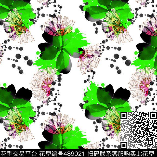 潮流创意墨点数码印花华亿平台下载（图片编号: 489021） - 瓦栏（Walan）