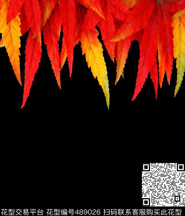 时尚枫叶潮流红叶复古定位男装华亿平台数码印花华亿平台下载（图片编号: 489026） - 瓦栏（Walan）